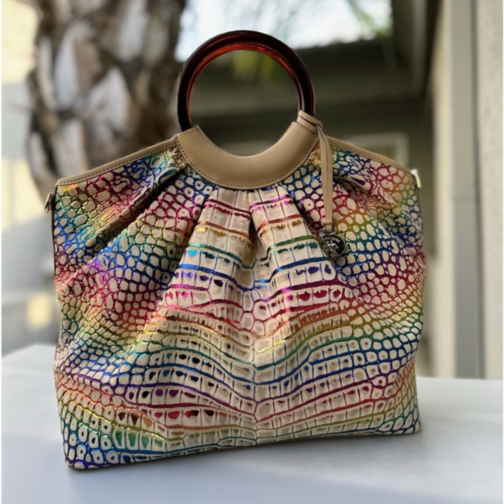 NWT Brahmin Tote Large Renata Celebrate Germaine Leather Handbagโ